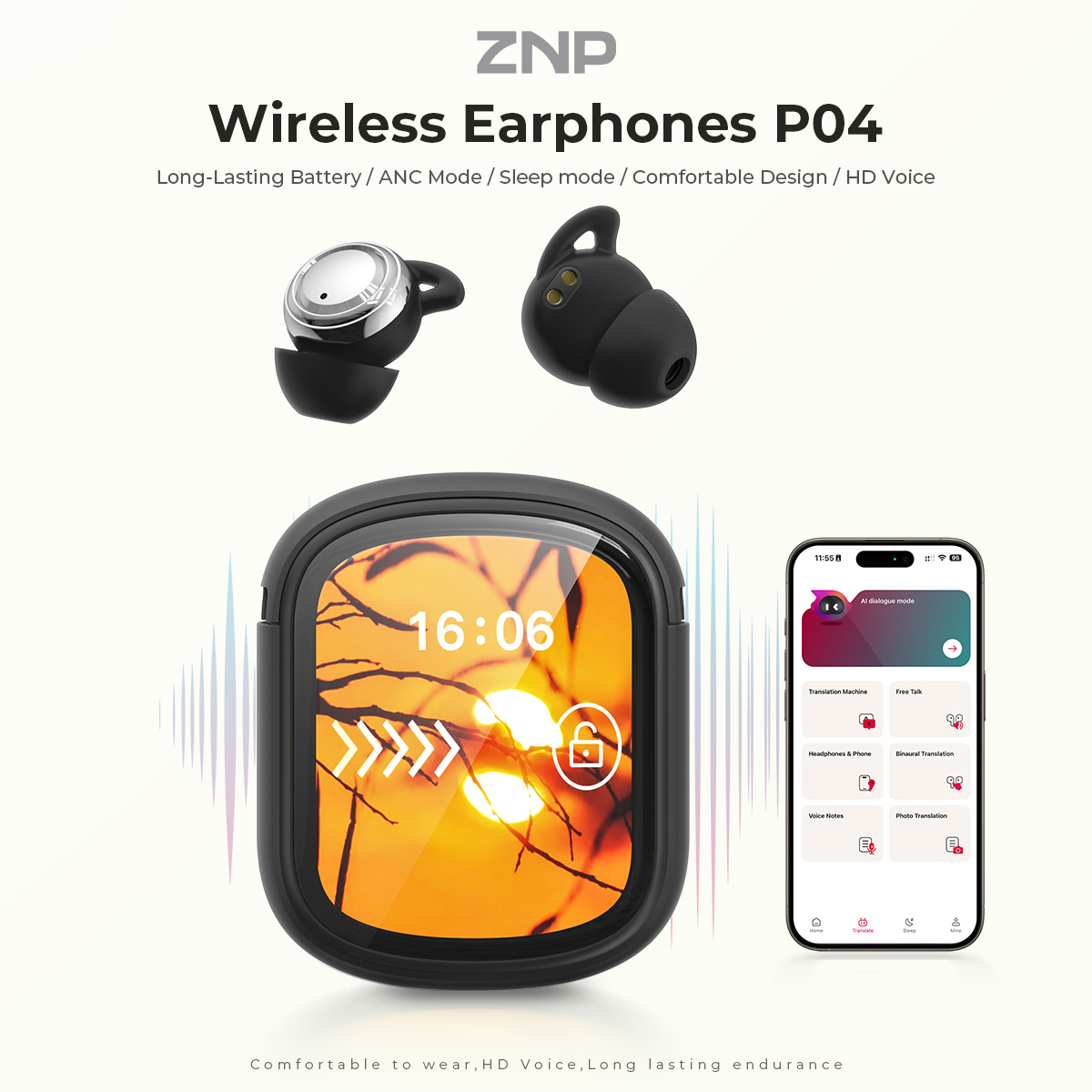 ZNP P04 Sleeping Aid Earbuds A - Earbuds Charging Case review and price